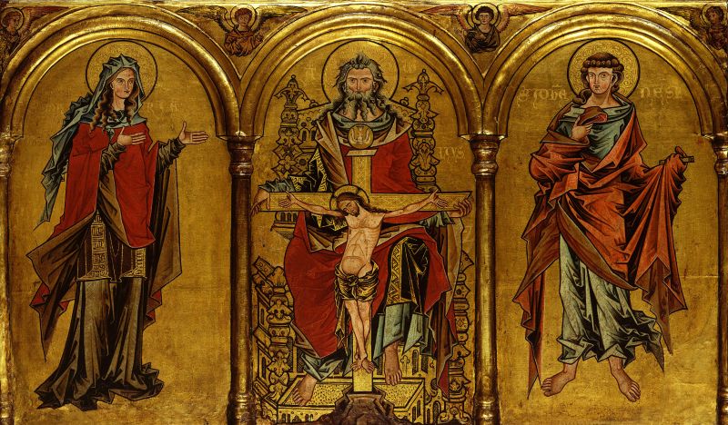 Soubor:Altaraufsatz in drei Abteilungen mit dem Gnadenstuhl - Google Art Project.jpg